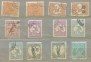 1932 Collector's set with Roos to 5/- + perf 'OS' to 10/- & Type C 'SPECIMEN' Overprint on Third Wmk £1 grey & £2 and SMult Wmk 10/-, KGV values to 1/4d x2 (one perf 'OS'), Engraved 1d & 6d, & several 'OS' perfins/overprints on Commemoratives, values to 5 - 5