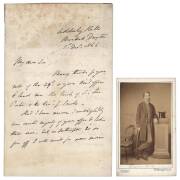 EDWARD JOHN EYRE (1815-1901. explorer in Australia & controversial Governor of Jamaica): ALS from Adderley Hall, Market Drayton dated 1st Dec.1866. Letter states "As yet I am quite ignorant of what the so called Jamaica Committee are doing or intend doing - 2