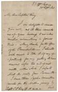 SIR THOMAS MITCHELL (1792-1855, surveyor and explorer of SE Australia): 1845 (30 Sept) ALS from Surveyor General's Office Sydney to Captain Phillip Parker King RN, mentions final preparations for his fourth expedition into Queensland, including Barometers - 2