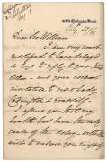 FLORENCE NIGHTINGALE (1820-1910, the founder of modern nursing): 1861 (July 22) 3-page ALS from 30 Old Burlington Street to General Sir William Codrington, notes that due to ill health "I have not quitted these walls for 7 months, and of late have been co - 2