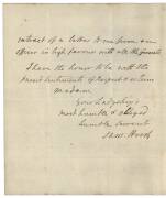 ADMIRAL (VISCOUNT) SAMUEL HOOD (1724-1816): 1775 (July 26th) ALS from Catherington to Lady Chatham (wife of William Pitt the Elder), "the Lizard frigate has orders to go to Quebec & will sail from Portsmouth in about a week". {The Battle of Bunker Hill ha - 3