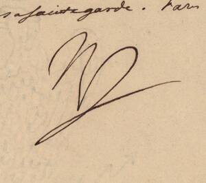 NAPOLEON BONAPARTE (1769-1821): 1809 document signed by the initial "N" as Emperor, to General Clarke. {Clarke was one of the most influential and charismatic Franco-Irish generals in the French army during the Napoleonic period. As Minister for War, his 