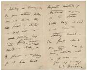 CHARLES DARWIN (1809-82): [22nd July 1864] ALS from Down, Bromley, Kent to Daniel Oliver asking  "perhaps you will observe this one point - whether a leaf with a pitcher has ever fairly and closely wound round a stick or support". [Darwin Correspondence P - 2