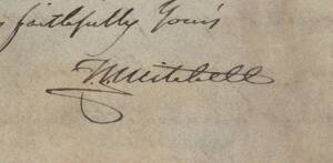 SIR THOMAS MITCHELL (1792-1855, surveyor and explorer of SE Australia): 1836 (21 Nov) ALS from Craigend (NSW) to Captain Phillip Parker King, written just after his return from his Third expedition, with interesting postscript, "PS. I write in haste for t