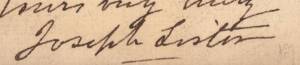 MEDICAL AUTOGRAPHS: Collection with Joseph Lister (1827-1912, pioneer of antiseptic surgery) 3 ALS; Edward Swarbreck Hall (1805-81) 1869 Petition regarding Vaccination Act in Tasmania; St.George Mivart (1827-1900, biologist) ALS; Prof. James Hill (1873-19