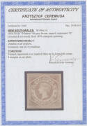 1854-59 Imperforate Large Diadems 6d grey-brown with Watermark '8' (Inverted & Reversed) SG 96a(var), close even margins, a couple of small repaired thins, unused, Cat &pound;4000+. Friedl/Herbert Bloch (1983) & Chris Ceremuga (2014) Certificates. - 3
