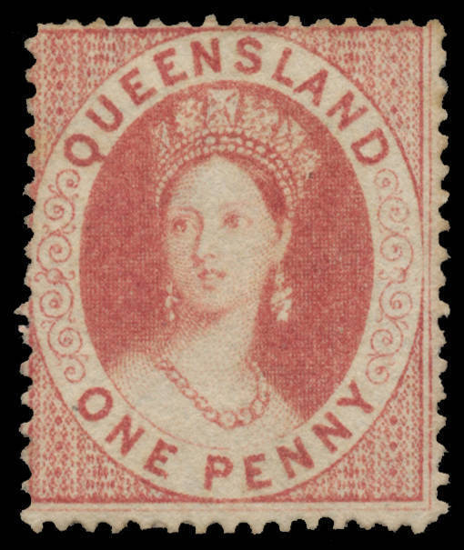 1860 Large Star Clean-Cut Perf 14-16 1d carmine-rose SG 4, unused, Cat £2750. A rare stamp. RPSofV Certificate (2016).