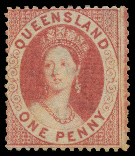1860-61 Small Star Clean-Cut Perf 14 at Somerset House 1d carmine-rose SG 12, unused, Cat £375.