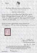1866-67 Lithographs Second Transfer 4d grey-lilac with Major Transfer Flaw ('OUR' Missing) SG 56b, shallow thinning, unused, Cat &pound;600 used; unpriced unused. RPSofV Certificate (2016) as SG 55b in error. [This is an advanced state of the variety which, in - 3