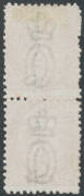 1880 Surcharge 'Half-penny' on 1d reddish brown Die II vertical pair, the lower unit with 'QOEENSLAND' SG 151ab, vertical ink-line cancel (presumably fiscal), Cat &pound;1480+. Ex Bernie Manning. [NB: It is believed no postally used example is known of the vari - 2