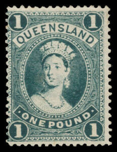 1905-06 Litho High Values Line Perf 12&frac12;,13 &pound;1 deep green BW #Q63 (SG 272), small faults, large-part o.g., Cat $1000 (&pound;1000). RPSofV Certificate (2016).
