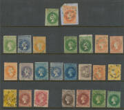 Attractive group of Classics with Imperf London Printings 2d & 6d and Adelaide Printings 1d 2d x2 & 1/-, First Roulettes 1d 6d & 1/-, Second Roulettes 1d x2, 2d x3, 6d x4, 9d, 10d on 9d red-orange, 10d on 9d yellow, 1/- yellow, 1/- brown & 2/-, plus a few - 2