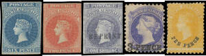 Attractively presented collection with Imperf London Printing 6d & Adelaide Printing 2d (both possibly cleaned), a few Roulettes, 1868-79 including '3-PENCE' on 4d x2, 'TEN PENCE' on 9d & 2/- x3, Perf 10 '3-PENCE' on 4d, Perf 10x11½ 'TEN PENCE' on 9d, Bro