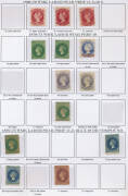 Attractively presented collection with Imperf London Printing 6d & Adelaide Printing 2d (both possibly cleaned), a few Roulettes, 1868-79 including '3-PENCE' on 4d x2, 'TEN PENCE' on 9d & 2/- x3, Perf 10 '3-PENCE' on 4d, Perf 10x11&frac12; 'TEN PENCE' on 9d, Bro - 3