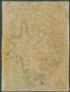 1858-59 First Roulettes 1d yellow-green SG 13, roulettes above the value tablet but cut from the sheet to preserve the design, unused, Cat &pound;1000. - 2