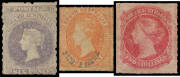 1860-69 Second Roulettes 1d bright yellow-green SG 19, 2d pale vermilion SG 25, 4d dull violet SG 27, 6d greenish blue, dull ultramarine & violet-ultramarine SG 29-31, 9d grey-lilac SG 34, 10d on 9d orange-red SG 35 and 2/- rose-carmine SG 43, a few minor