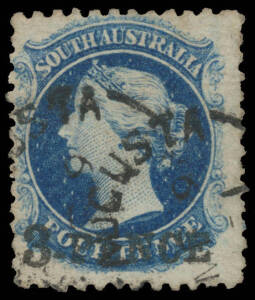 1868-79 Perf 11&frac12;-12&frac12; '3-PENCE' in Black on 4d Prussian blue SG 66, 'PORT AUGUSTA' cds, Cat &pound;850. RPSofL Certificate (2008).