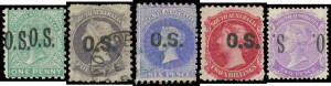 'O.S.' OVERPRINTS: Attractively presented collection with Thick Overprint including 4d SG O1, 4d SG O3 unused x2, 2/- SG O5, 1/- SG O12 mint x2, 6d SG O14 unused, 6d SG O19 mint, 2/- SG O21 mint, good ranges of DLR Issues & Thin Overprints including 1d wi