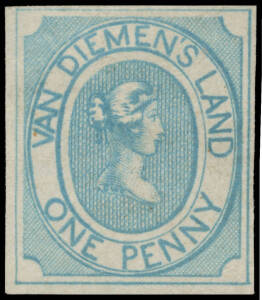 1853 Couriers ONE PENNY: Early Printings on Medium Soft Yellowish Paper 1d pale blue SG 1, margins close to large with complete outer framelines, unused, Cat £11,000. A remarkably fine unused example. Ex Koichi Sato: acquired for €3840. RPSofV Certificate