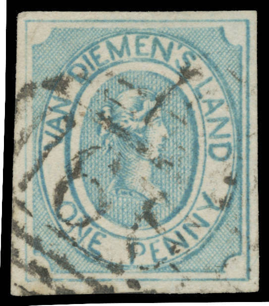 1853 Couriers Early Printings on Medium Soft Yellowish Paper 1d pale blue SG 1, margins good to large with complete outer framelines, untidy numeral cancellation, Cat £1500. Ex Sir Henry Somerset.