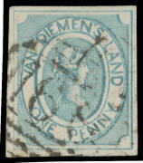 1853 Couriers Early Printings on Medium Soft Yellowish Paper 1d pale blue SG 1, margins good to large with complete outer framelines, untidy numeral cancellation, Cat &pound;1500. Ex Sir Henry Somerset.
