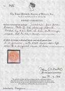 1853 Couriers Plate II Coarse Engraving 4d dull orange SG 11 [19] with margins good to large with complete outer framelines & complete 'Printed by H & C Best' Imprint, creased, unused, Cat &pound;5500+. Ex Koichi Sato, who stated it is the only recorded unused - 3