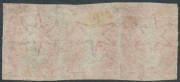 1855 London Printings with Large Star Wmk 1d carmine SG 14 horizontal strip of 3, almost full margins except at the top of the second & third units where a little cut-into, the first unit is very fine, untidy cancellations, Cat &pound;2700+. A rare multiple. Ex - 2