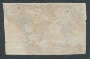 1856-57 No Watermark Thin White Paper 1d pale brick-red SG 19 horizontal pair, margins good to huge with fragments of three adjoining units, First Allocation BN '60', Cat &pound;1300+. Scarce multiple. RPSofV Certificate (2016) states "genuine, repaired" which - 2