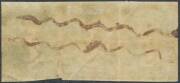 1856-57 No Watermark Thin White Paper 2d pale emerald-green SG 20 horizontal strip of 3, margins good to large except where a little cut-into at the base of the third unit, minor faults, postal manuscript cancellation, Cat &pound;2850++. The equal largest recor - 2