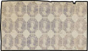 1858 'TASMANIA' London Printings 6d imperforate plate proof block of 21 (7x3) in dull violet on ungummed Large Star Watermark paper, full margins except at upper-right, characteristic fading, ironed-out creases & faults, Cat &pound;15,750+: see footnote below S