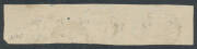 1854-57 Half-Lengths by Campbell & Fergusson 3d blue SG 31b horizontal Inter-Panneau strip of 6 [22-24 & 19-21] with full margins except at lower-right of the last unit, the first & third units are very fine, the other units with faults, light BN cancels - 2