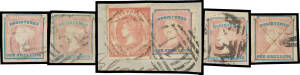 1854-55 Woodblocks 1/- 'REGISTERED' SG 34 Die II selection including twelve with full margins, condition variable with several being fine to very fine, two on small pieces & one with manuscript "X" cancellation, Cat &pound;3800. An unusual opportunity for the s