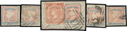 1854-55 Woodblocks 1/- 'REGISTERED' SG 34 Die II selection including twelve with full margins, condition variable with several being fine to very fine, two on small pieces & one with manuscript "X" cancellation, Cat &pound;3800. An unusual opportunity for the s