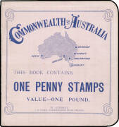 BOOKLETS: 1909-12 One Pound (1d pink x240) Blue/Pink cover with view "GENERAL POST OFFICE, ADELAIDE" on the reverse BW #B4(V)A (SG SB1b) with two complete blocks of 60 & a third block from which eight stamps have been removed - making a total of 172 of 24 - 2