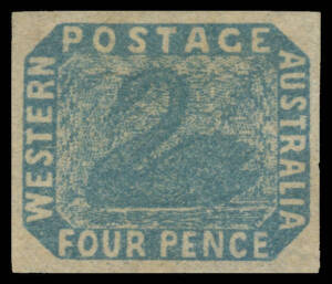 FOUR PENCE - IMPERFORATE: 4d deep dull blue SG 3b, good even margins, unused, Cat &pound;2750. Much scarcer than SG 3c, the "slate-blue", which is priced 45% higher. BPA Certificate (2008) refers to a totally undetectable "vertical crease in the right margin". 