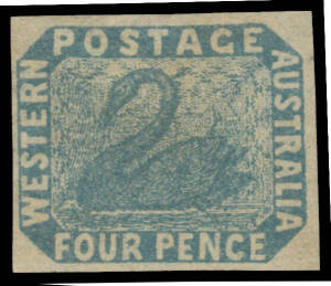 FOUR PENCE - IMPERFORATE: 4d slate-blue SG 3c, margins good to large, unused, Cat &pound;2750. RPSofV Certificate (2013). [This is another intermediate shade, noticeably "greyer" than the previous lots but not as deep as the other "slate blues" that follow]