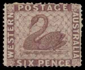 1861 Recess by Perkins Bacon Intermediate Perf 14-16 6d purple-brown SG 36, a few short perfs, unused, Cat &pound;1100.