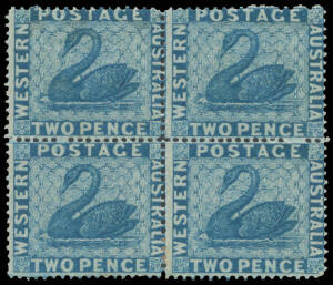 1861 Recess by Perkins Bacon Clean-Cut Perf 14-16 2d blue SG 41 block of 4, large-part o.g., Cat &pound;440+.