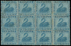 1861 Recess by Perkins Bacon Clean-Cut Perf 14-16 2d blue SG 41 block of 12 (4x3), fant traces of toning, large-part o.g. with three units unmounted, Cat &pound;1320++.