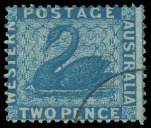 1861 Recess by Perkins Bacon Clean-Cut Perf 14-16 2d blue SG 41, CTO with Melbourne cds from which the dateslugs were removed. Rare: absent from Bill McCredie's collection. [Cancelled in Melbourne with the same implement that was used to cancel 'POSTAGE &