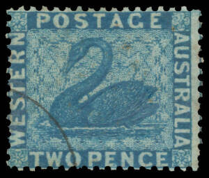 1861 Recess by Perkins Bacon Clean-Cut Perf 14-16 2d blue SG 41, CTO with Melbourne cds from which the dateslugs were removed, part-o.g.