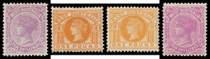 1902-11 V/Crown Perf 12&frac12; etc 1d to &pound;1 (both) SG 117-128a with all the listed shades plus a few Watermark Variants including 2/- with the Watermark Sideways, all but the 4d very fine with large-part o.g., Cat &pound;3200+. (22)