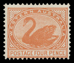 1902-11 V/Crown 4d bright red-brown with the Watermark Upright BW #W32aa (SG 119a), the gum a little disturbed, Cat $750.
