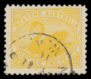 1905-12 Crown/A Perf 12x12&frac12; 2d yellow with the Watermark Upright BW #W22a (SG 140a), vertical crease, cds cancel, Cat $500 (&pound;350). [Virtually the entire printing was overprinted 'ONE PENNY']