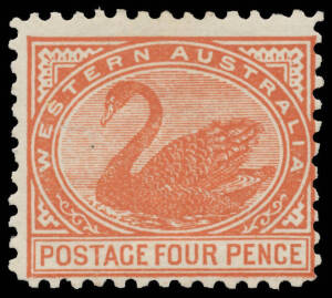 1905-12 Crown/A Perf 11 4d "brown" BW #W37A (SG 154a), large-part o.g., Cat &pound;1200 (unpriced mint in the ACSC). Chris Ceremuga Certificate (2014) - as 4d chestnut BW #W37B - states "Great rarity in mint condition, this being the only mint example known to 