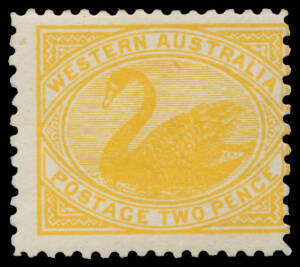 1905-12 Crown/A Perf 12x11 2d yellow BW #W25 (SG 162), large-part o.g., Cat $750 used; unpriced mint. A recent discovery. RPSofV Certificate (2016). [The ACSC states "The existence of mint stamps cannot be confirmed"]