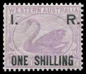 'I. R.' OVERPRINTS: 'I. R./ONE PENNY' on 3d lilac (repaired corner at upper-right), '.../TWO PENCE' (trimmed perfs at base, no gum), '.../THREE PENCE' & '.../ONE SHILLING', part-o.g. [Francis Kiddle's 1d 3d & 6d sold for $552. The 6d was his highest mint 