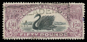 ISSUED STAMPS: Annotated study of 1d to &pound;25 x13 & a &pound;50 with a few marginal examples, multiples & perf variants, generally very fine, some with 'T' punctures, many with oval dated cancels, generally fine to very fine, Elsmore Online Cat $5000+. (87)