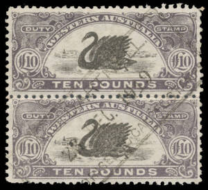 1906-09 Small W[crown]A Watermark (Twice on Each Stamp) study on display pages including 30/- x3, &pound;5 x7 (three with Pre-Printing Paper Creases) & &pound;10 x6 including a vertical pair, and Large Watermark (Once on Each Stamp) selection to 1/- x25, good range o
