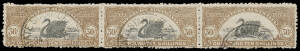 1909-12 New Colours study on display pages with Small Watermark (Twice on Each Stamp) 3d, 2/- x3, 2/6d x4, 5/- x3, 10/- x4, &pound;1 x3 & 30/- x3, and Large Watermark (Once on Each Stamp) including 2d & 3d both with 'HAY ST WEST' postal cds, 5/- with Slurred Pr